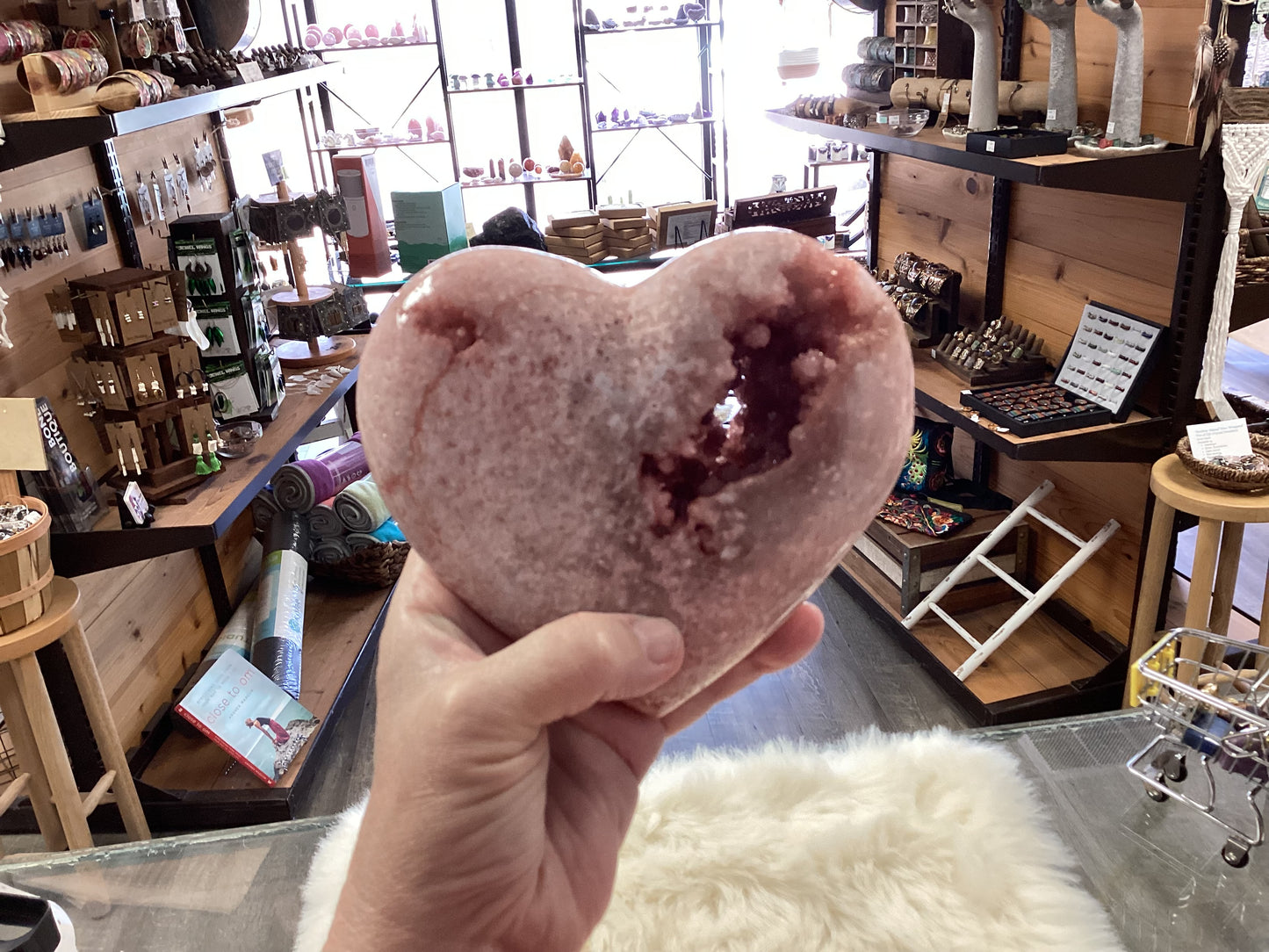 Pink Amethyst Heart - Large