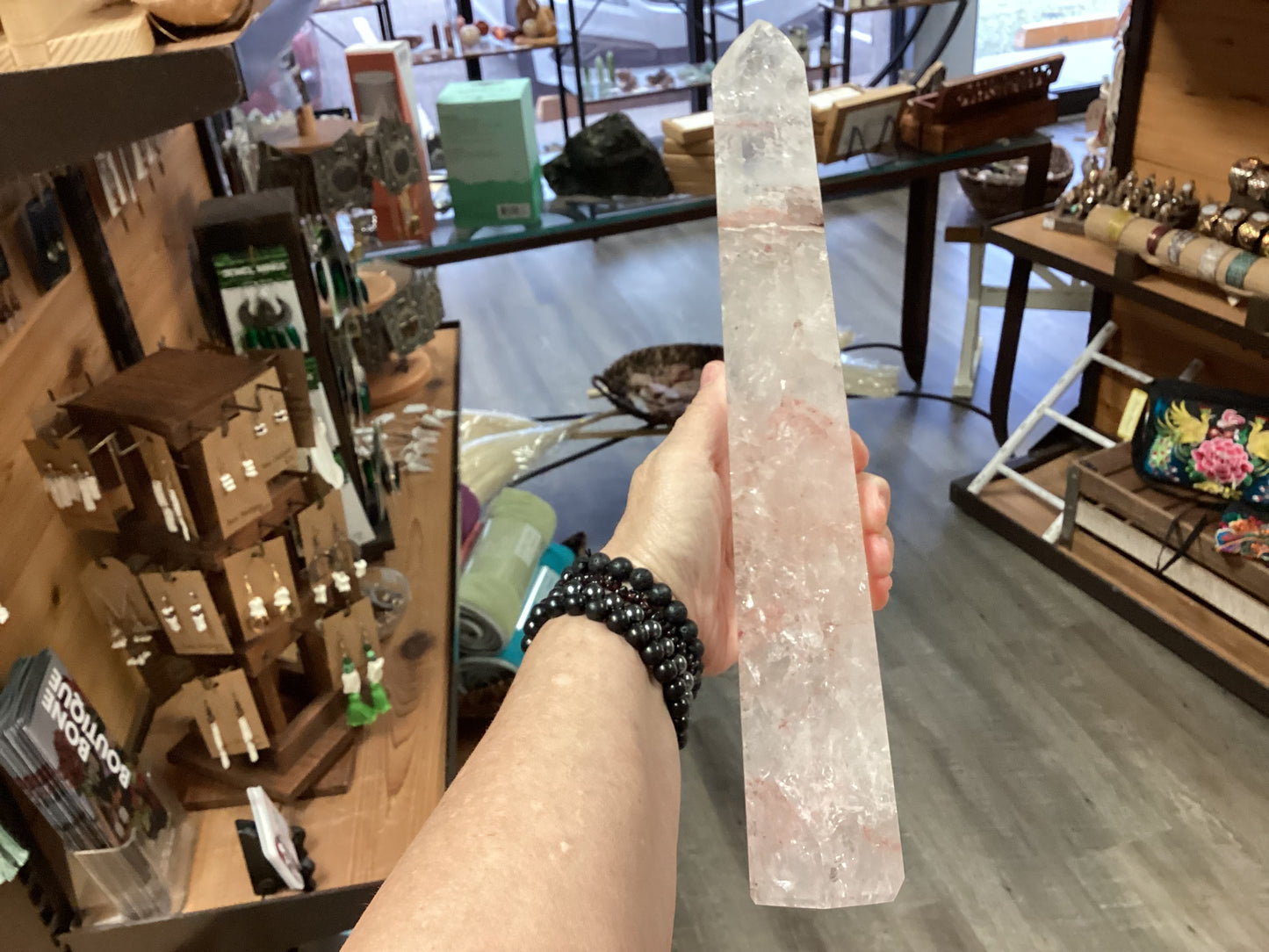Natural Strawberry Quartz Point - XL