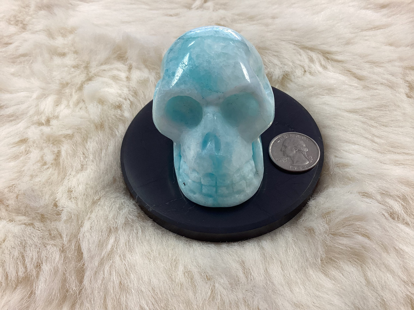 Blue Aragonite Skull - Large