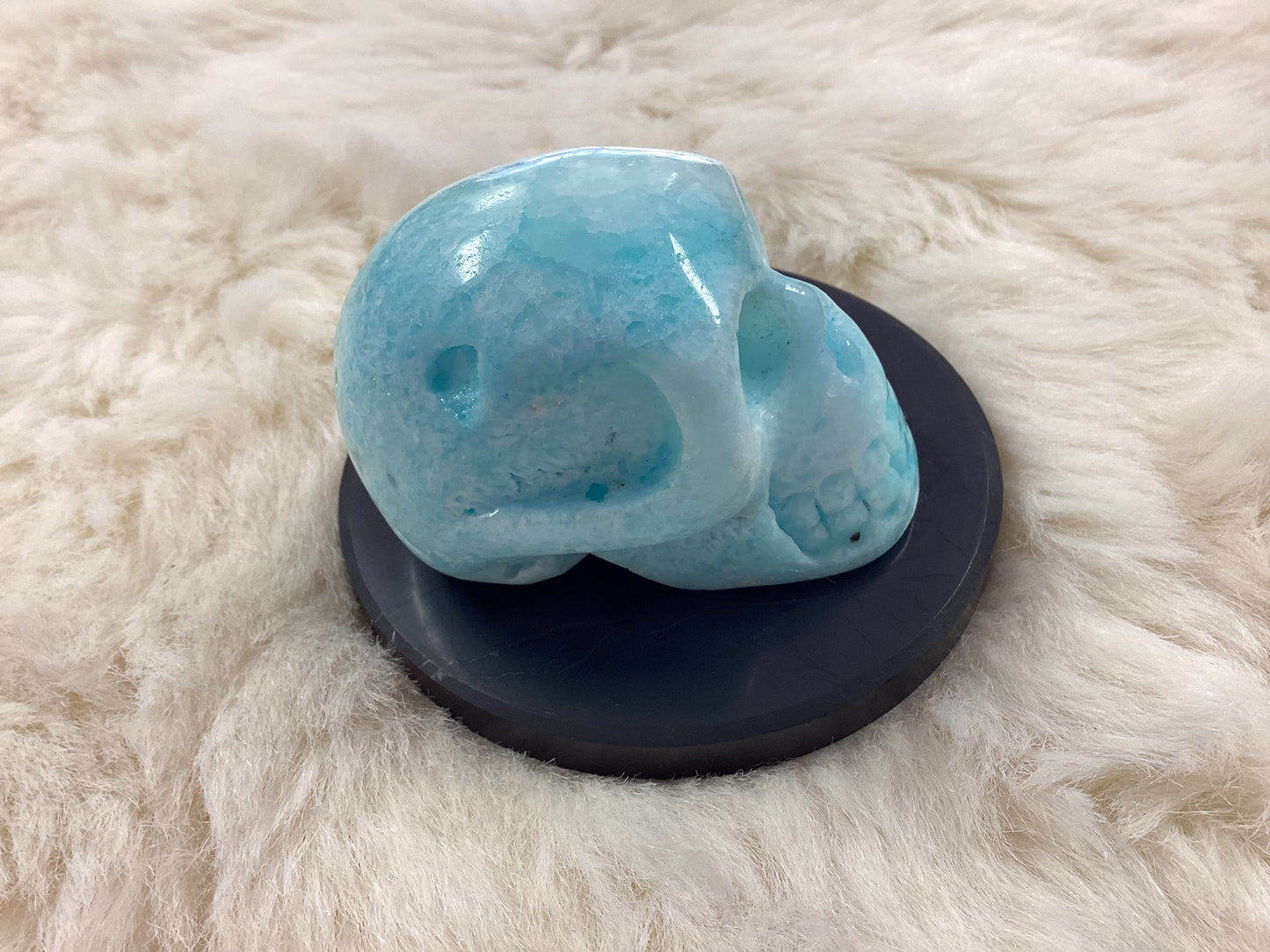 Blue Aragonite Skull - Large