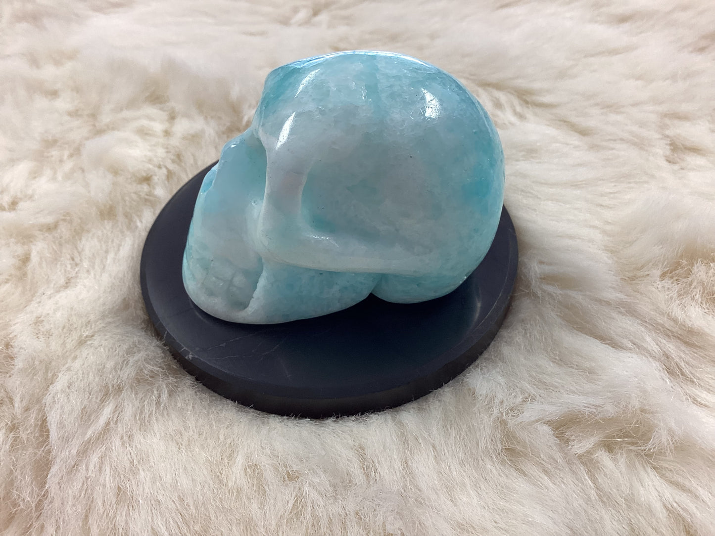 Blue Aragonite Skull - Large