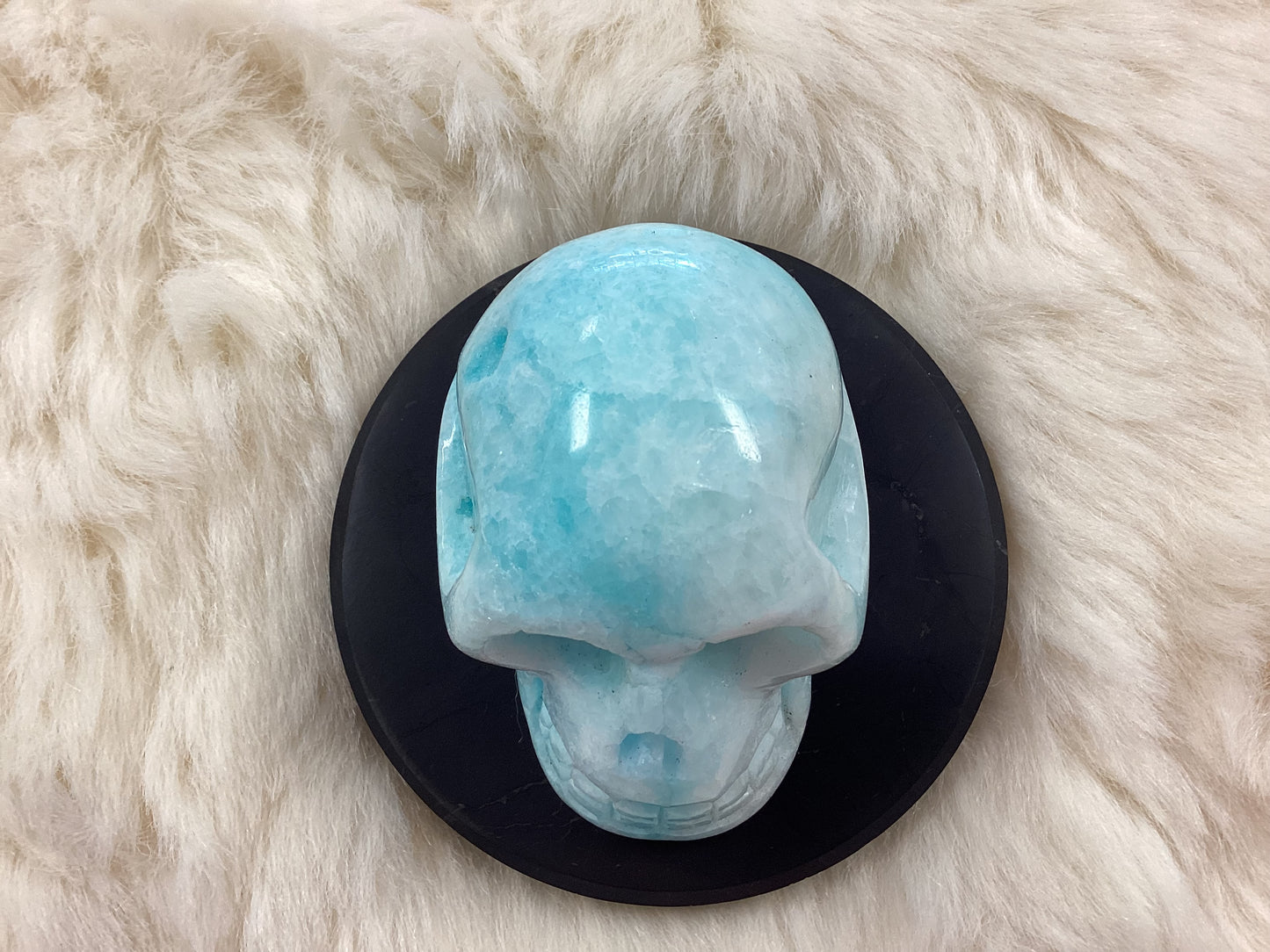 Blue Aragonite Skull - Large