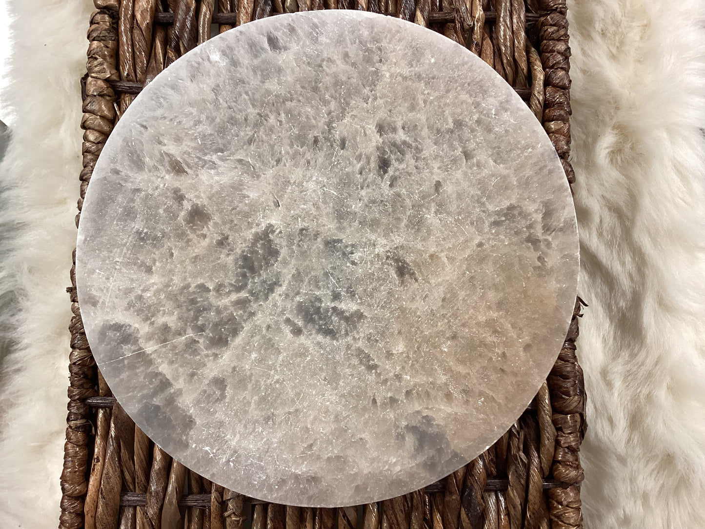 Selenite Circle Plate