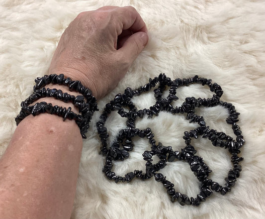 Shungite Chip Elastic Bracelets