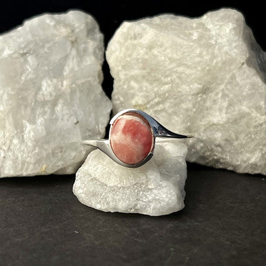 Rhodochrosite Ring Cab Twist