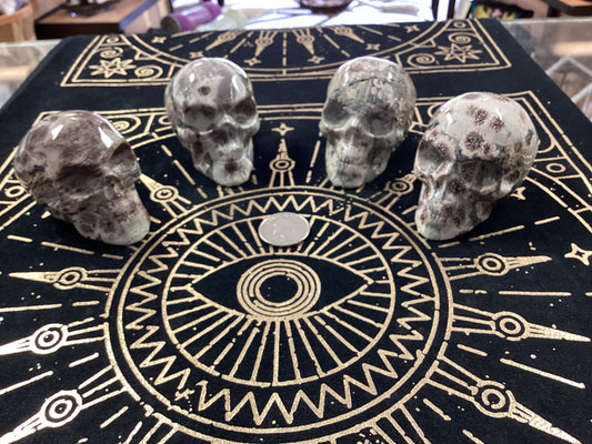Green Flower Jasper Crystal Skulls