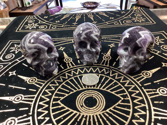 Chevron Amethyst Skulls