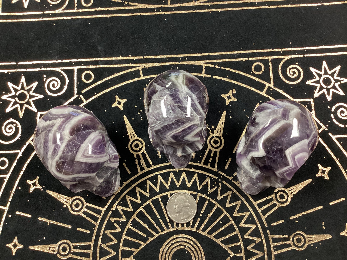 Chevron Amethyst Skulls