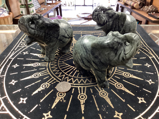 Nephrite Jade Elephants