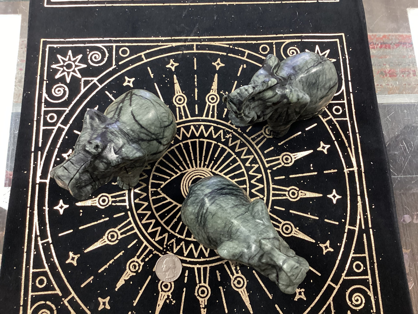 Nephrite Jade Elephants