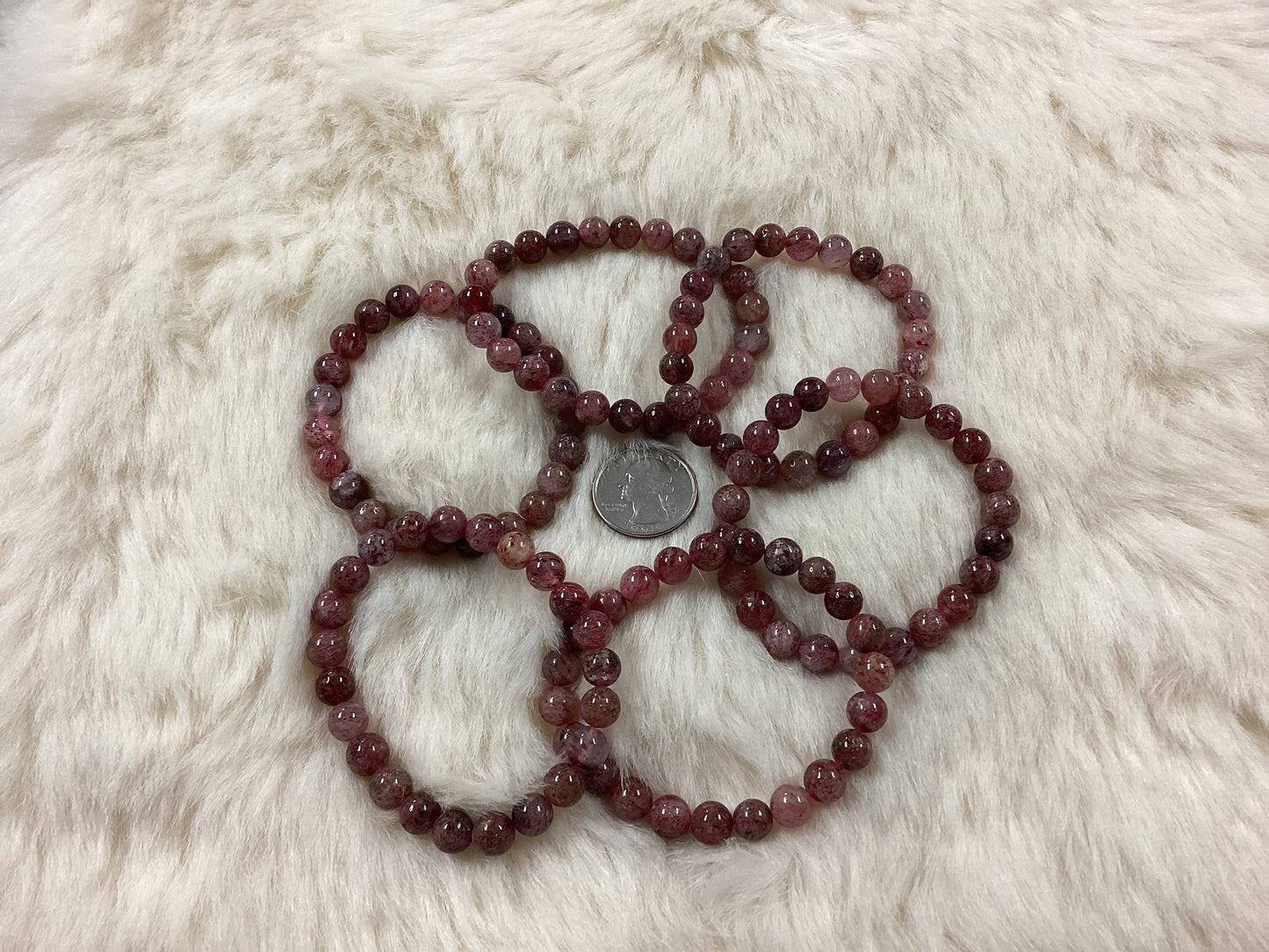 Elastic Bracelets - Strawberry Quartz