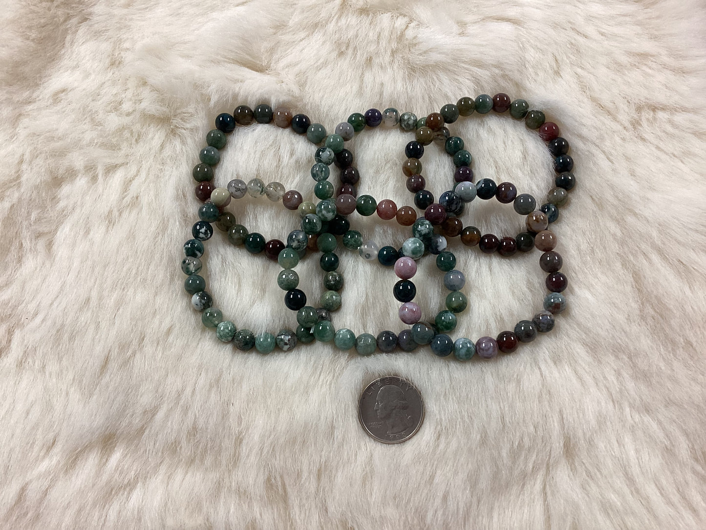 Elastic Bracelets - Indian Moss Agate