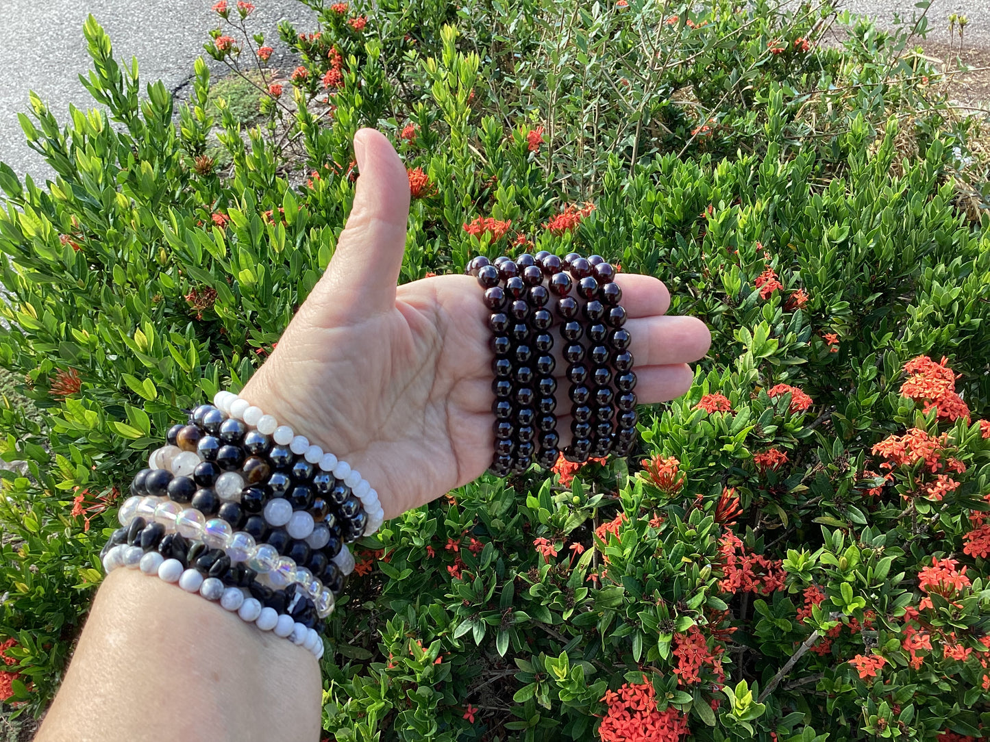 Elastic Bracelets - Garnet