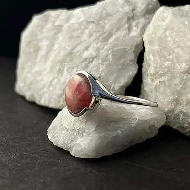 Rhodochrosite Cab Twist Ring