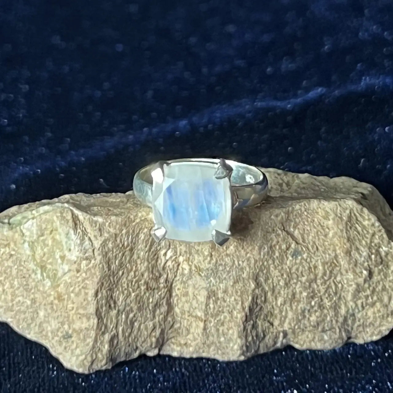 Moonstone Shield Ring - Square