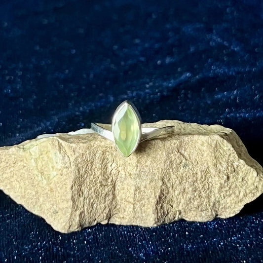 Prehnite Almond Ring