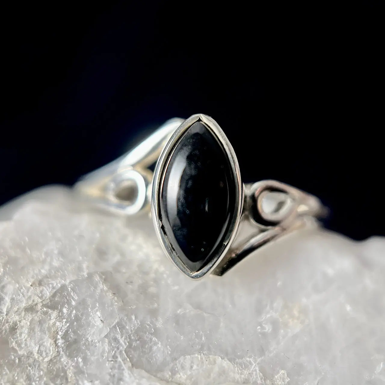 Black Onyx Wave Ring