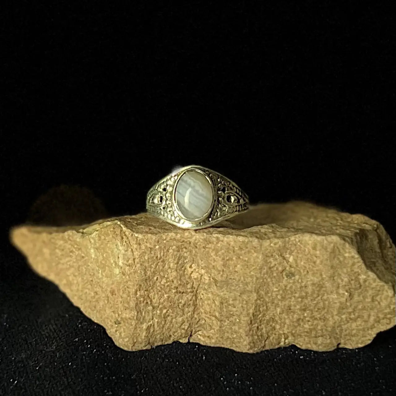 Blue Lace Agate Class Ring