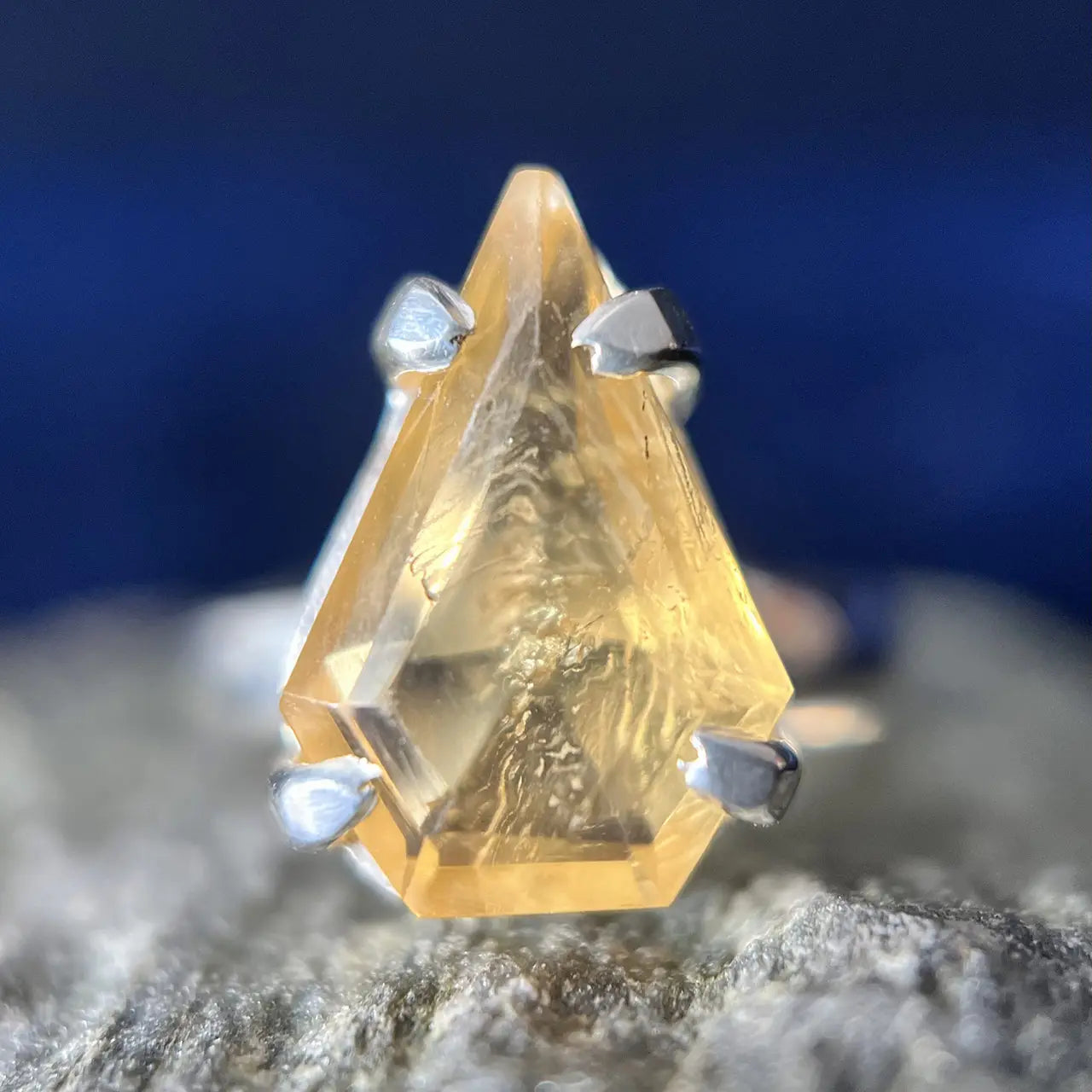 Citrine Shield Ring