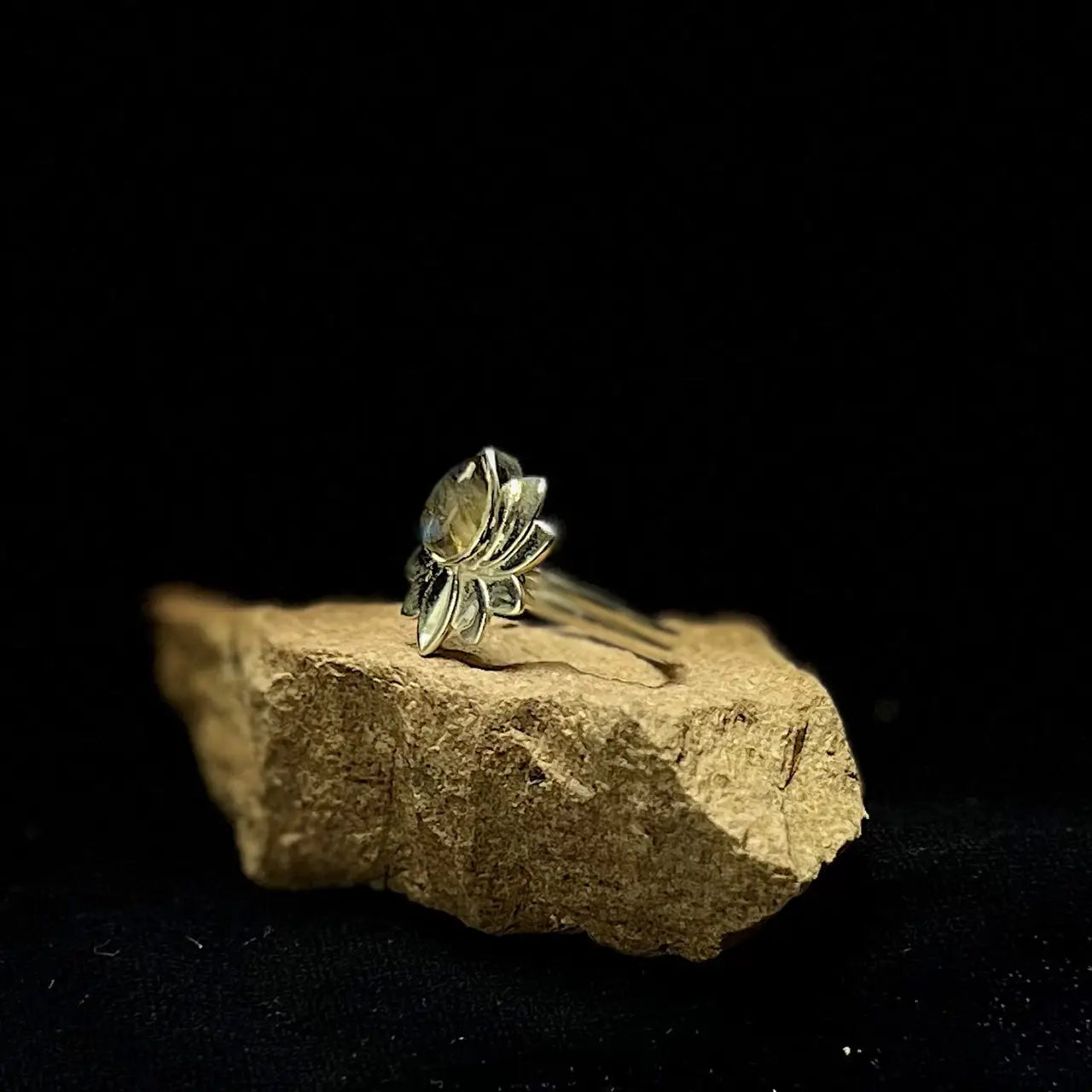 Labradorite Lotus Ring