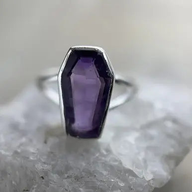 Amethyst Coffin Ring