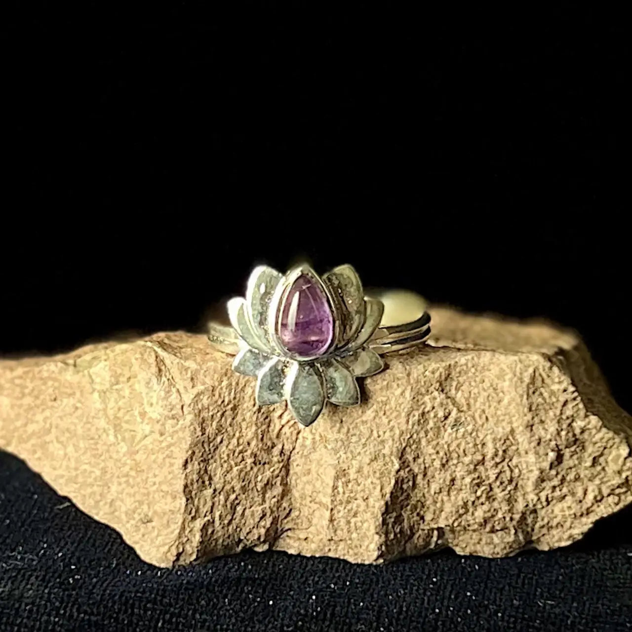 Amethyst Lotus Ring