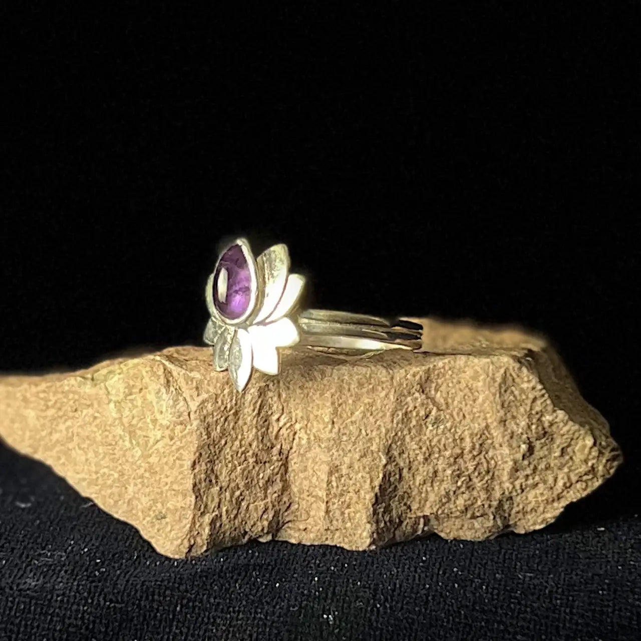 Amethyst Lotus Ring