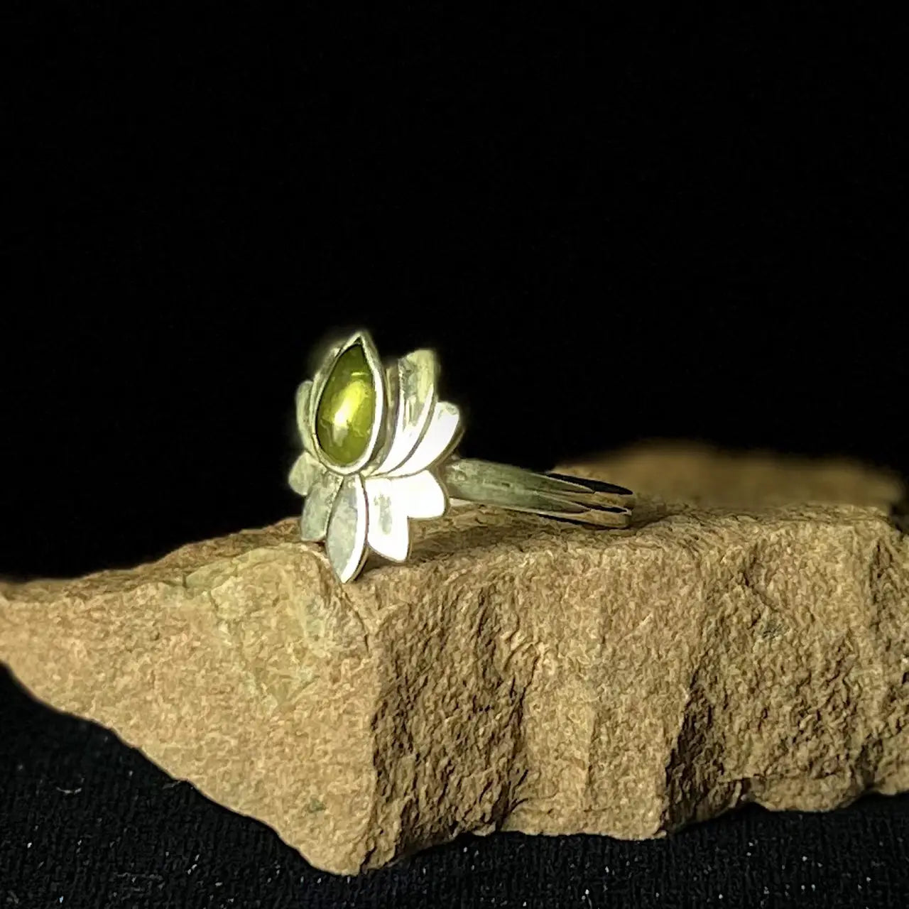 Peridot Lotus Ring