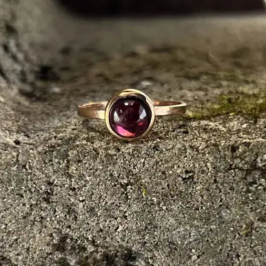 Garnet Rose Gold Ring