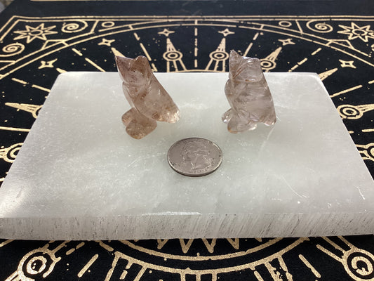 Rutilated Quartz Owl Figurine