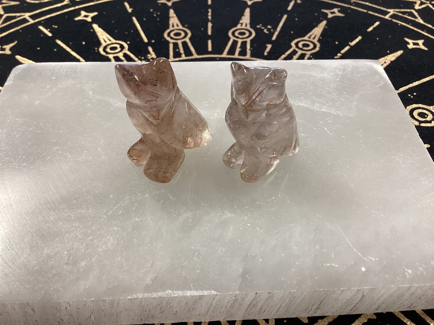 Rutilated Quartz Owl Figurine