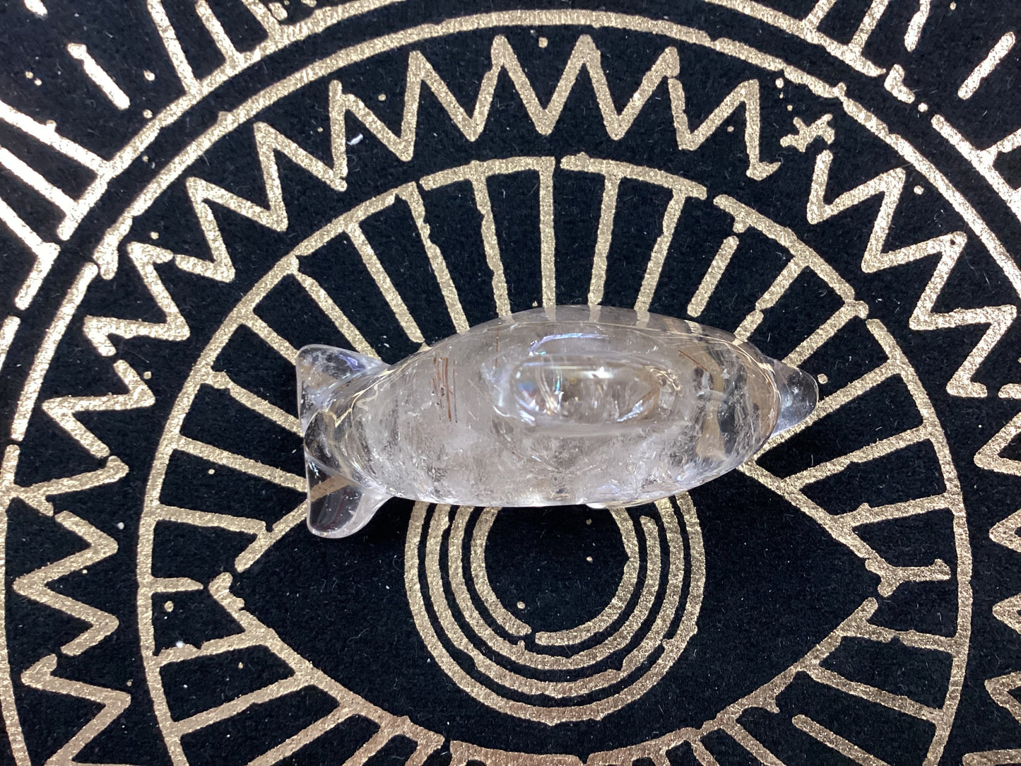 Rutilated Quartz Dolphin Figurine - Large