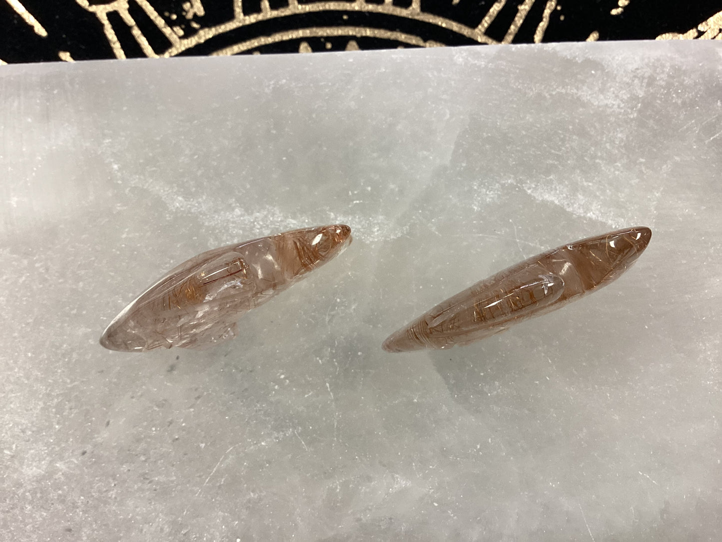 Rutilated Quartz Fish Figurines - Small