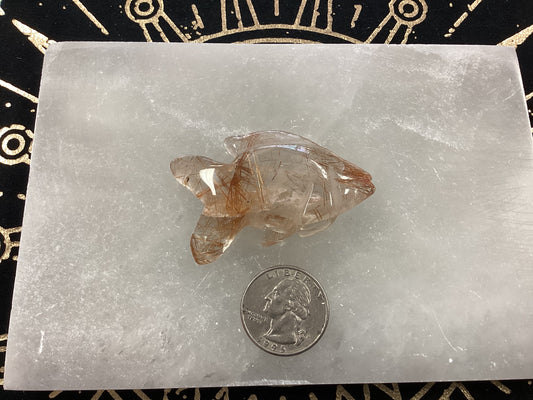 Rutilated Quartz Fish Figurine - Large