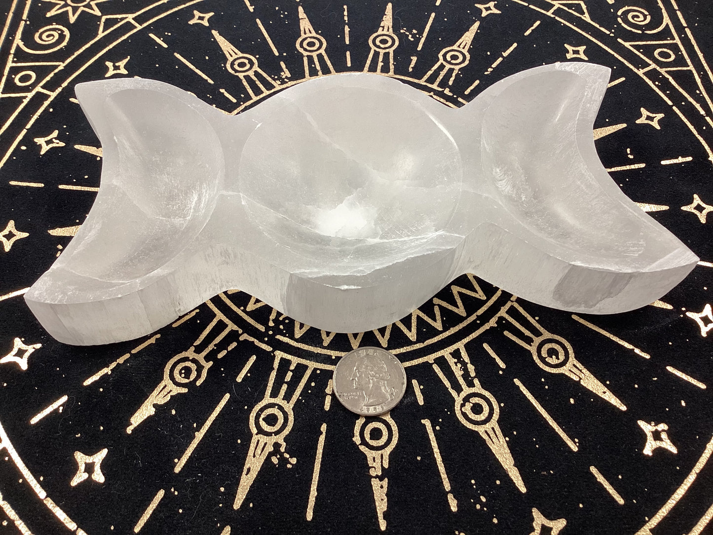 Selenite Triple Moon Bowl