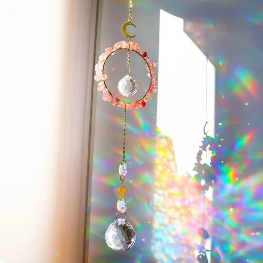 Gemstones Suncatcher - Watermelon Quartz