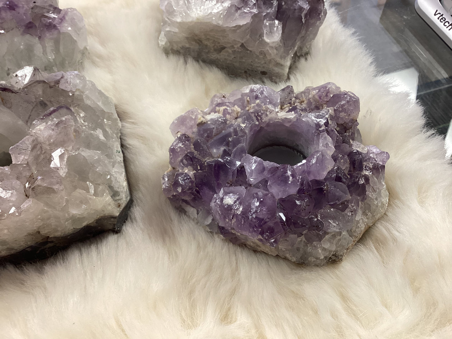 Amethyst Cluster Candleholders - Jumbo