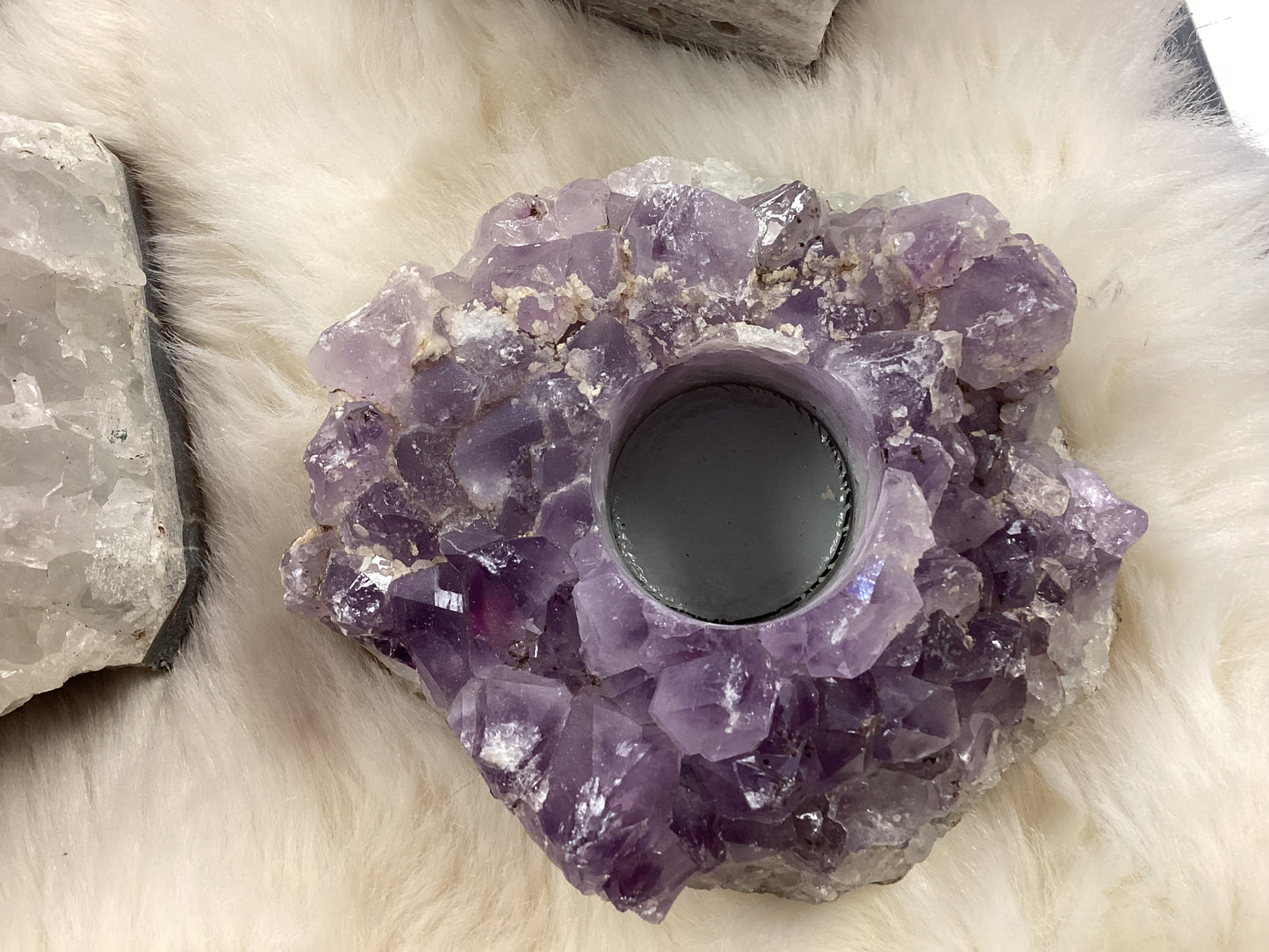 Amethyst Cluster Candleholders - Jumbo