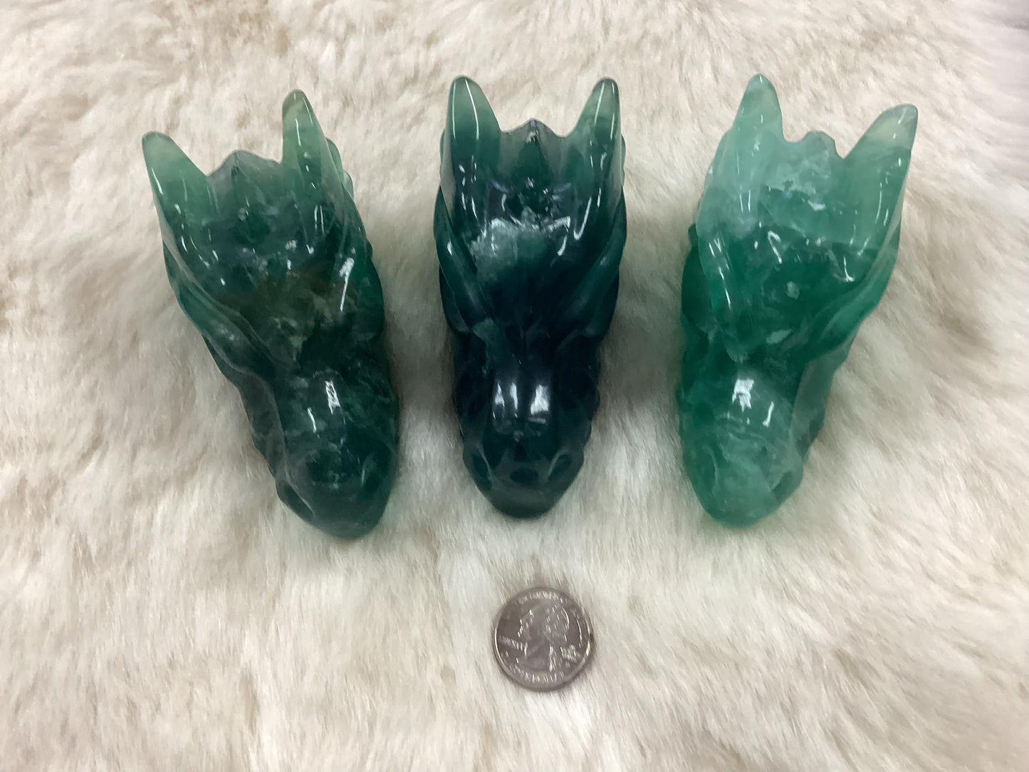 Fluorite Dragon Heads