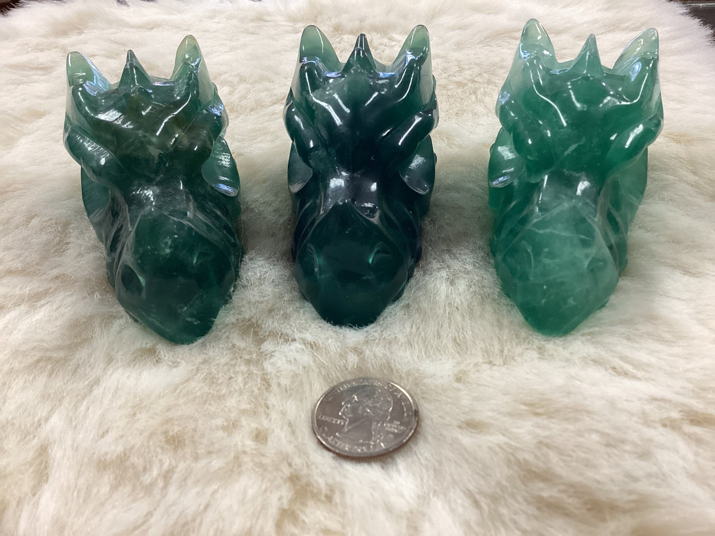 Fluorite Dragon Heads