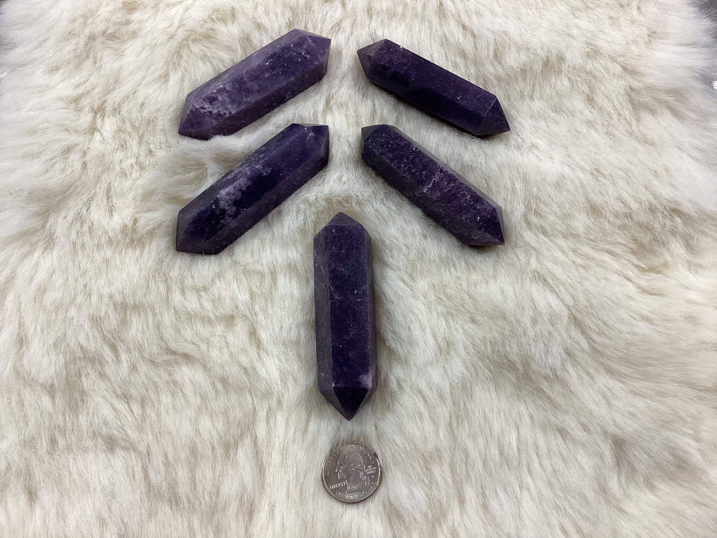 Lepidolite Double Terminated Crystal Wands