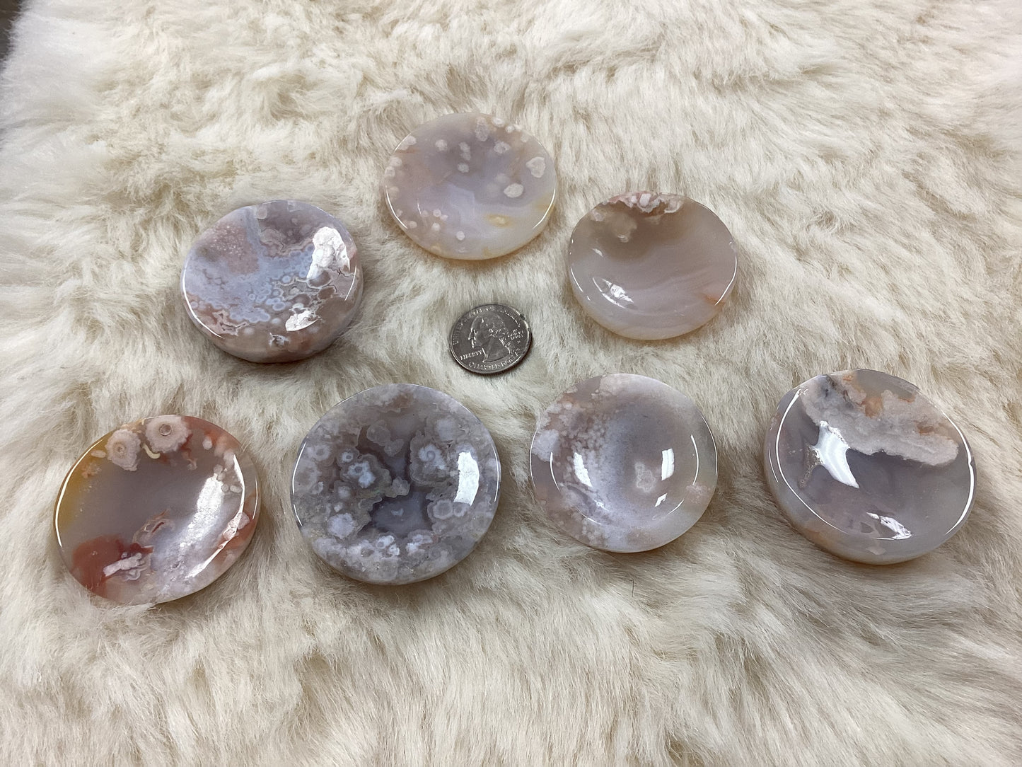 Flower Agate Crystal Bowls