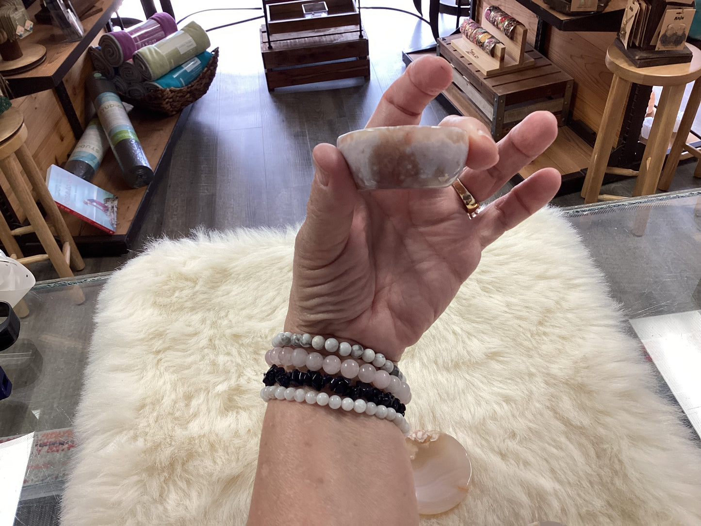 Flower Agate Crystal Bowls