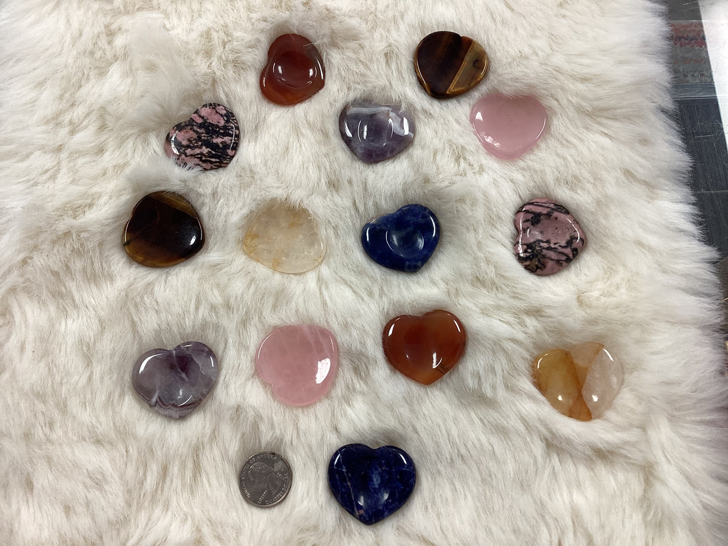 Crystal Heart Worry Stones