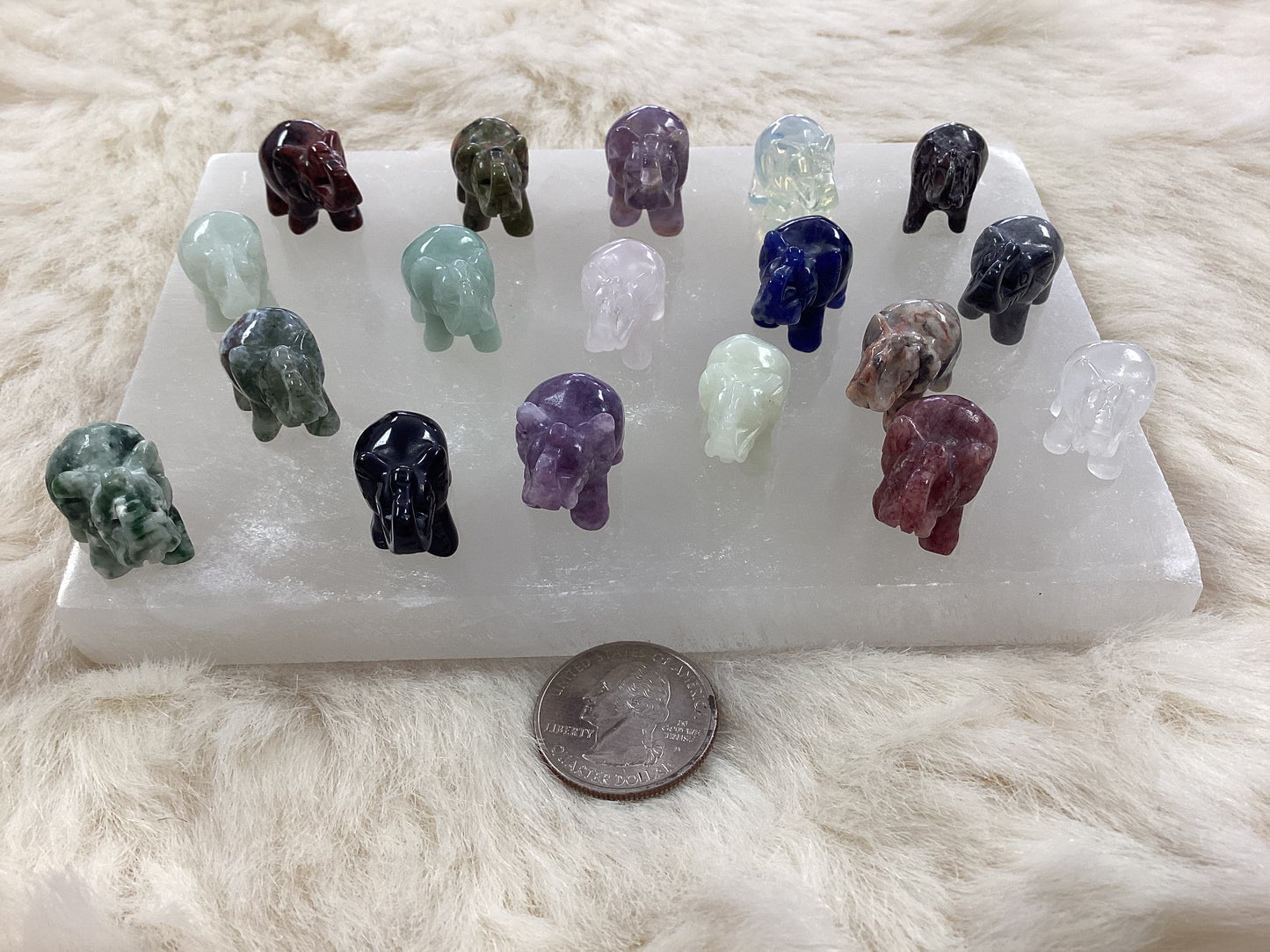 Mixed Crystal Mini Elephants