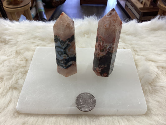 Red Moss Agate Obelisk Tower Points - Large