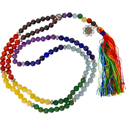 Mala Prayer Beads - 7 Chakra with Lotus