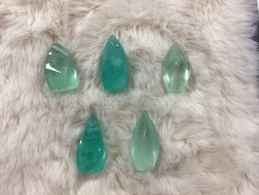 Green Fluorite Crystal Flames