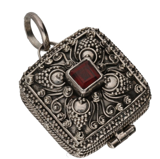 Sterling Silver Square Box Locket Pendant