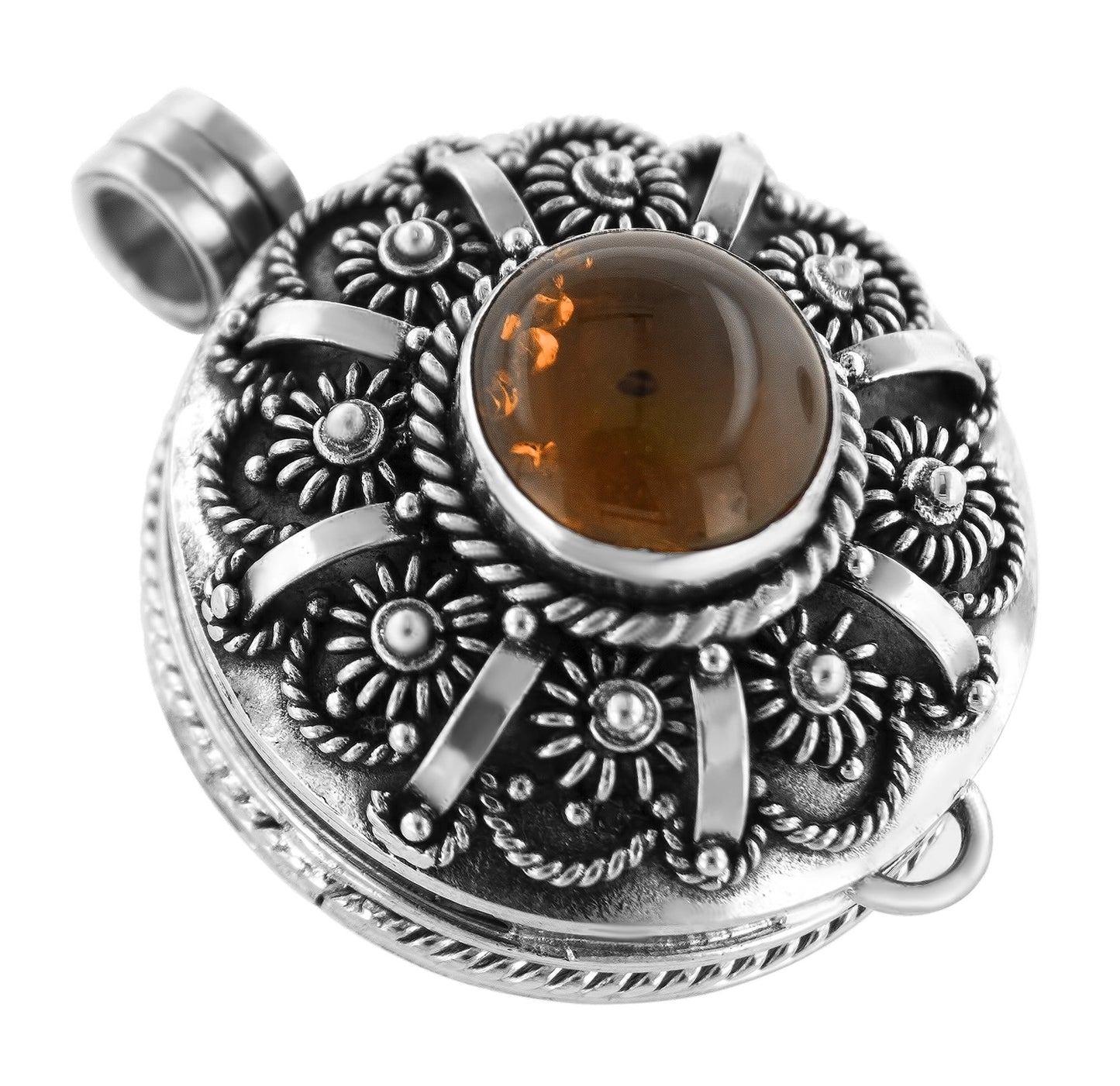 Sterling Silver Pressed Baltic Amber Pendant